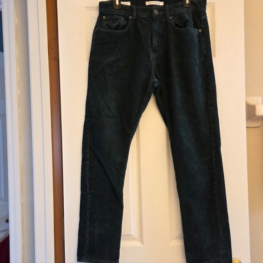 PacSun Men's Dark Green Corduroy Pants